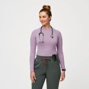 Figs Lavender Dew Long Sleeve Salta Performance Underscrub
